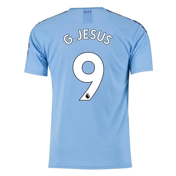 Camiseta Manchester City NO.9 G.Jesus Replica Primera Ropa 2019/20 Azul